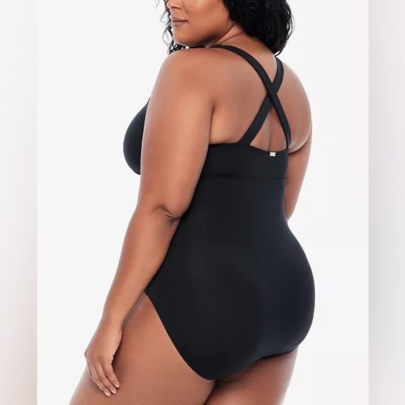 Ralph Lauren Tummy Control Shaping Plunge One-Piece Swimsuit - NEW - Size 16W - Picture 3 of 5